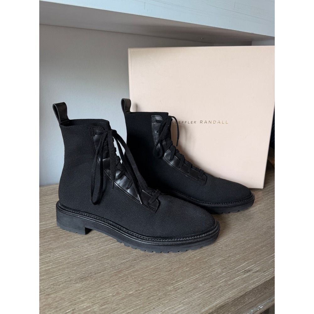 Loeffler Randall Brady Knit Combat Boots Womens Black‎ Size 10